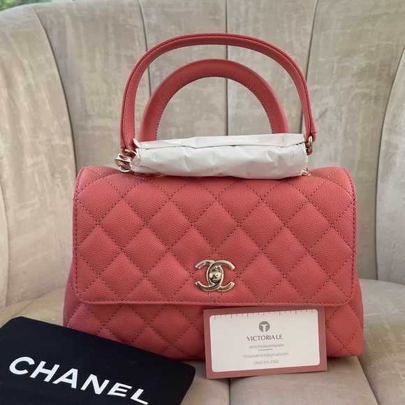 NEW CHANEL 22A Pink Caviar Small/ Old Mini Coco Handle Flap w/ receipt - Picture 2 of 15